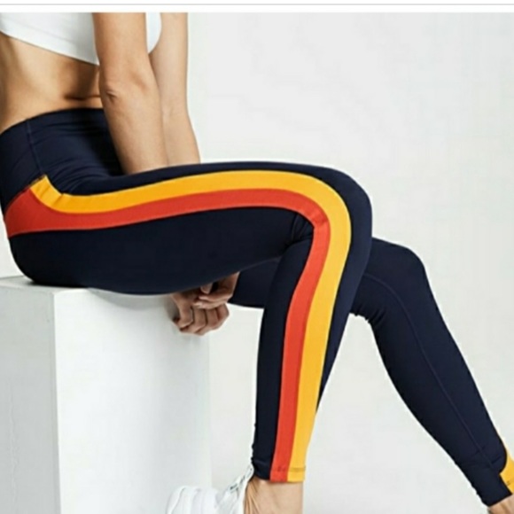 SPLITS59 DAKOTA RETRO STRIPE 7/8 leggings - Picture 1 of 2